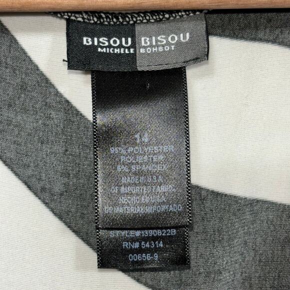 Bisou Bisou Zebra Print Blouse 14 Beaded Neck Glam Rock Bold Statement Top - Picture 4 of 8